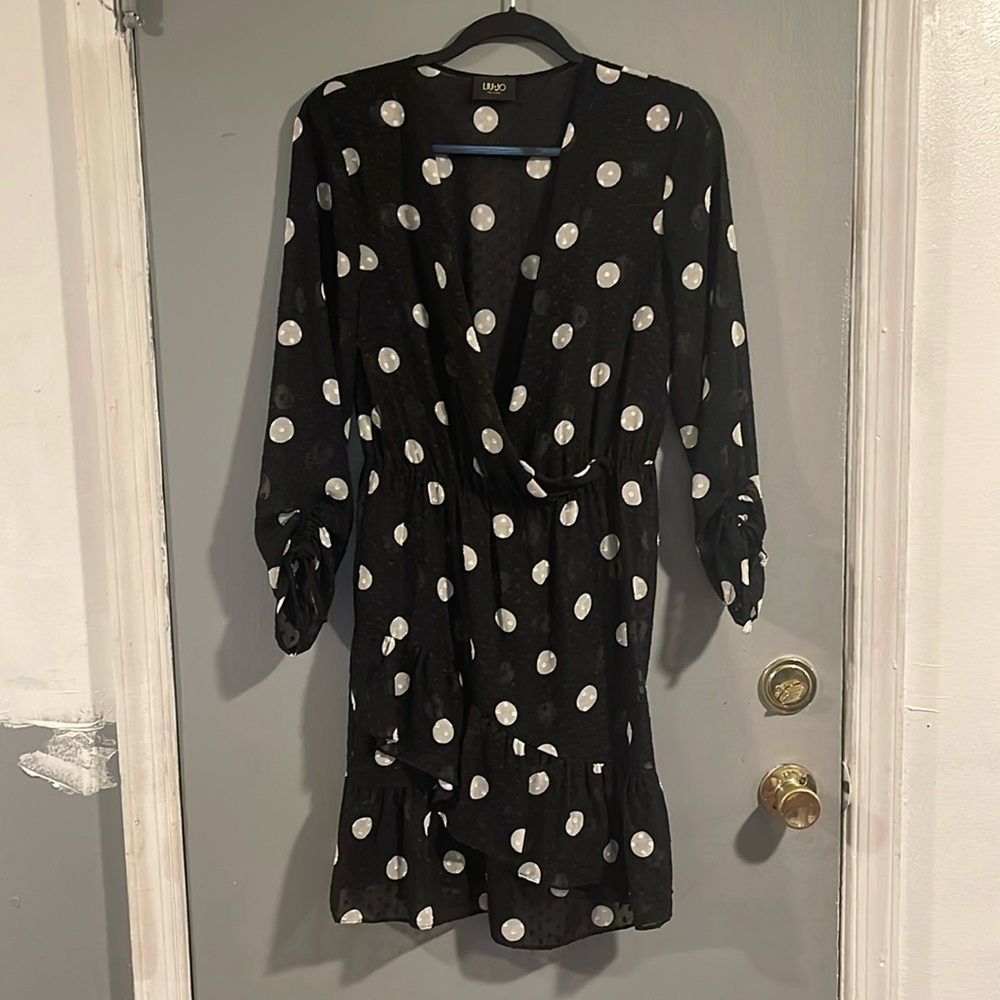 Liu‎ Jo dress black white polka dot size 10/12 EU42
